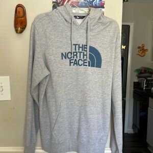 North Face Hoodie. Men’s Sz L. Excellent condition. Gray w/blue logo.